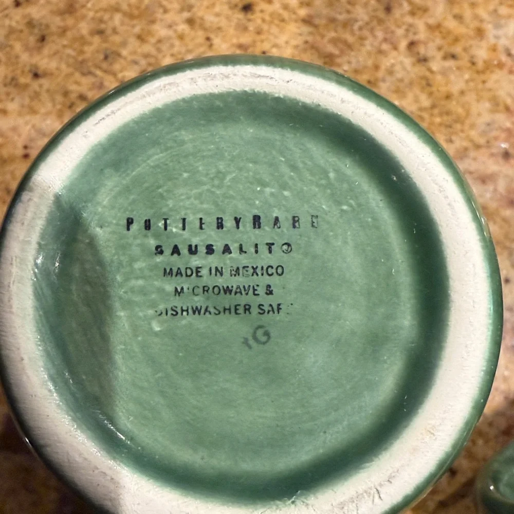 pottery barn ceramic glazed cups and bowls